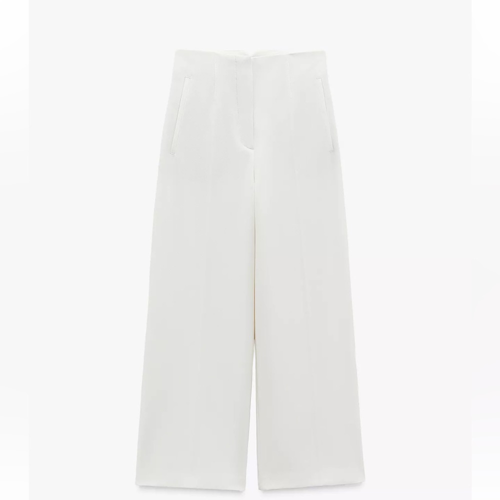 Zara Ecru High Waisted Culottes size L